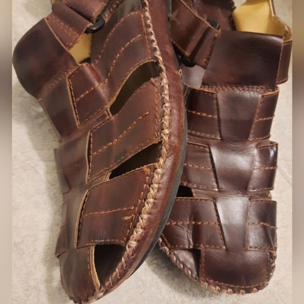 Pikolinos‎ Brown Leather Fishing Sandal! Size 44 - Mens - Picture 6 of 10